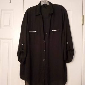 Sheer, collared tunic